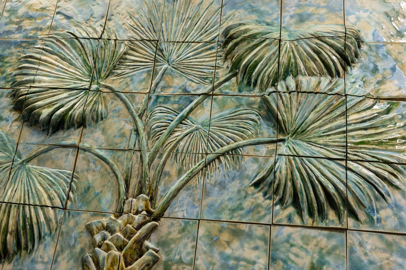 Palm Tree Relief Mural -8B3341
