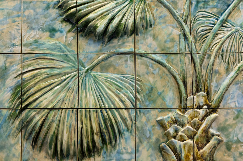 Palm Tree Relief Mural -8B3341