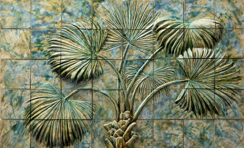 Palm Tree Relief Mural -8B3341
