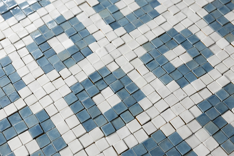 Small Blue & White Mosaic Tiles - 8DWZ4Z-WS