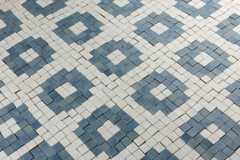 Small Blue & White Mosaic Tiles - 8DWZ4Z-WS