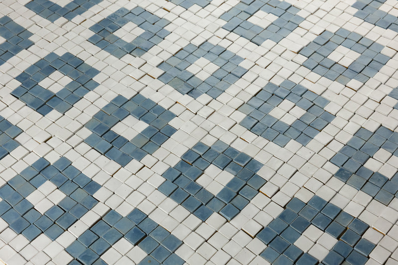 Small Blue & White Mosaic Tiles - 8DWZ4Z-WS