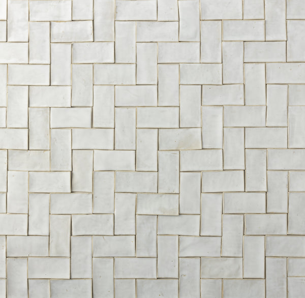 White Handmade Rectangular Tiles - 8F54TW-WS