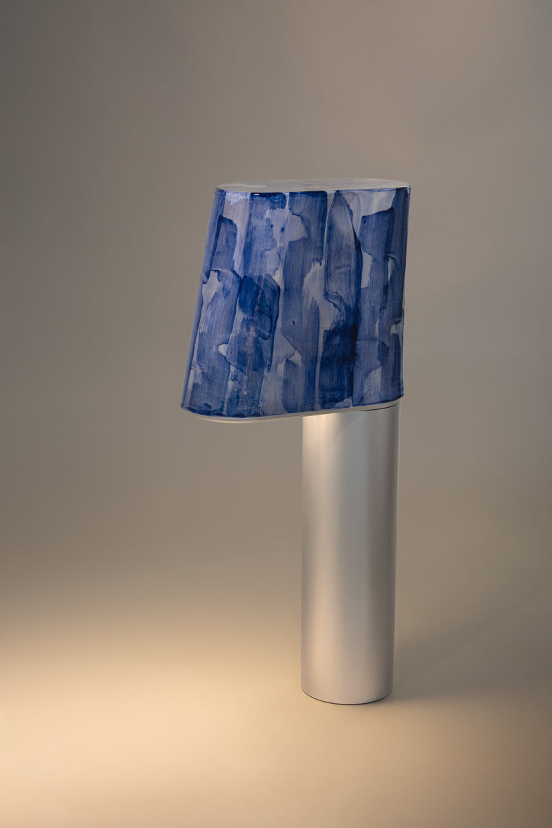 Blue & White Hand-Made Ceramic Outdoor Lantern - 9DZP7S