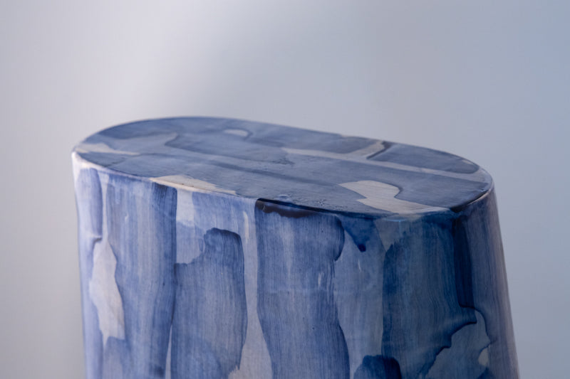 Blue & White Hand-Made Ceramic Outdoor Lantern - 9DZP7S