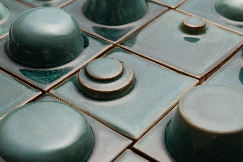 Hand-Made Square 3D Aqua Tiles - 9U2G0S-EX