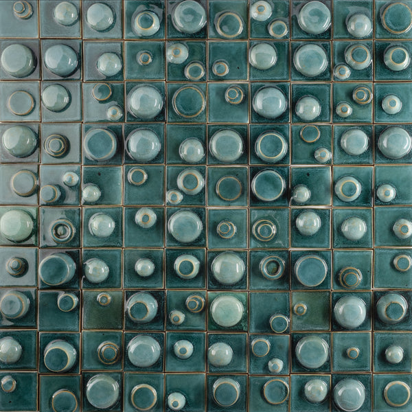 Hand-Made Square 3D Aqua Tiles - 9U2G0S-EX