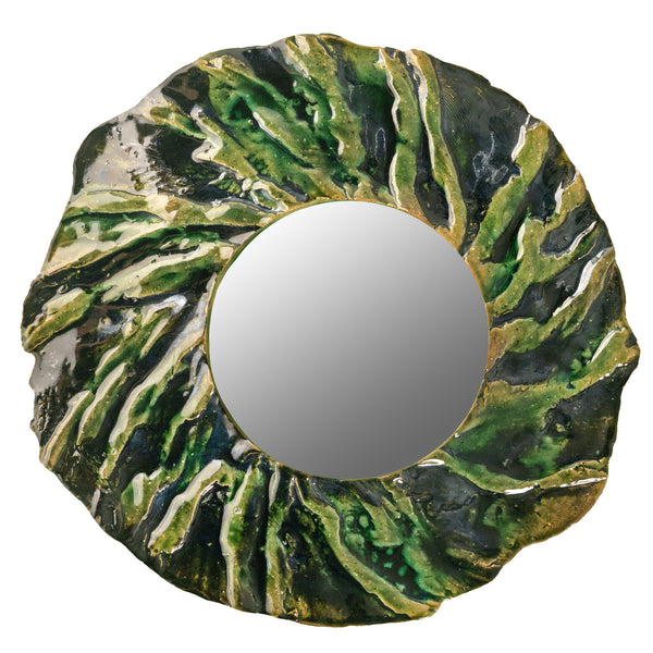 Small 390mm Green Ceramic Mirror - ACFECA