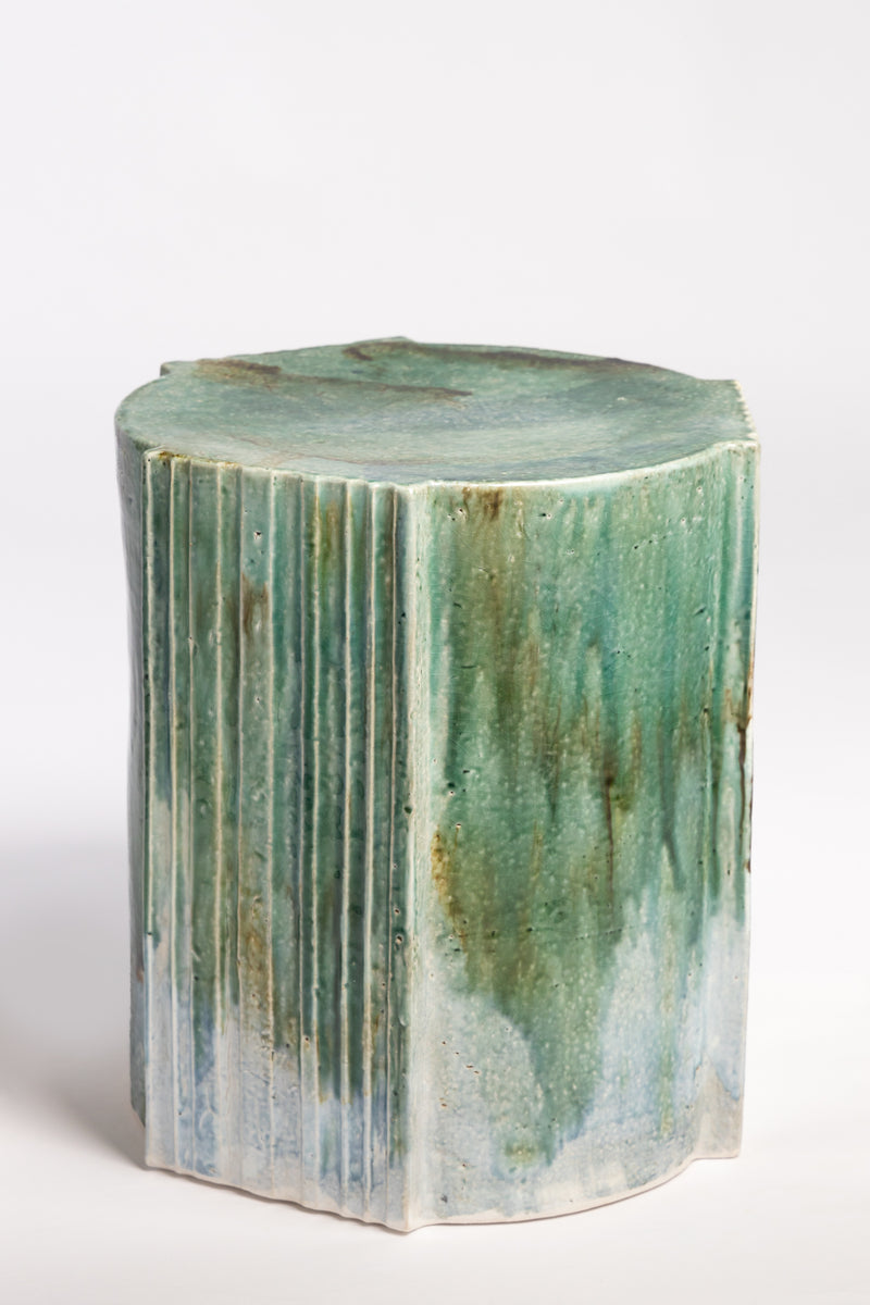 Light flowing Green Handcrafted Ceramic Side Table 385 mm - AEHCDL