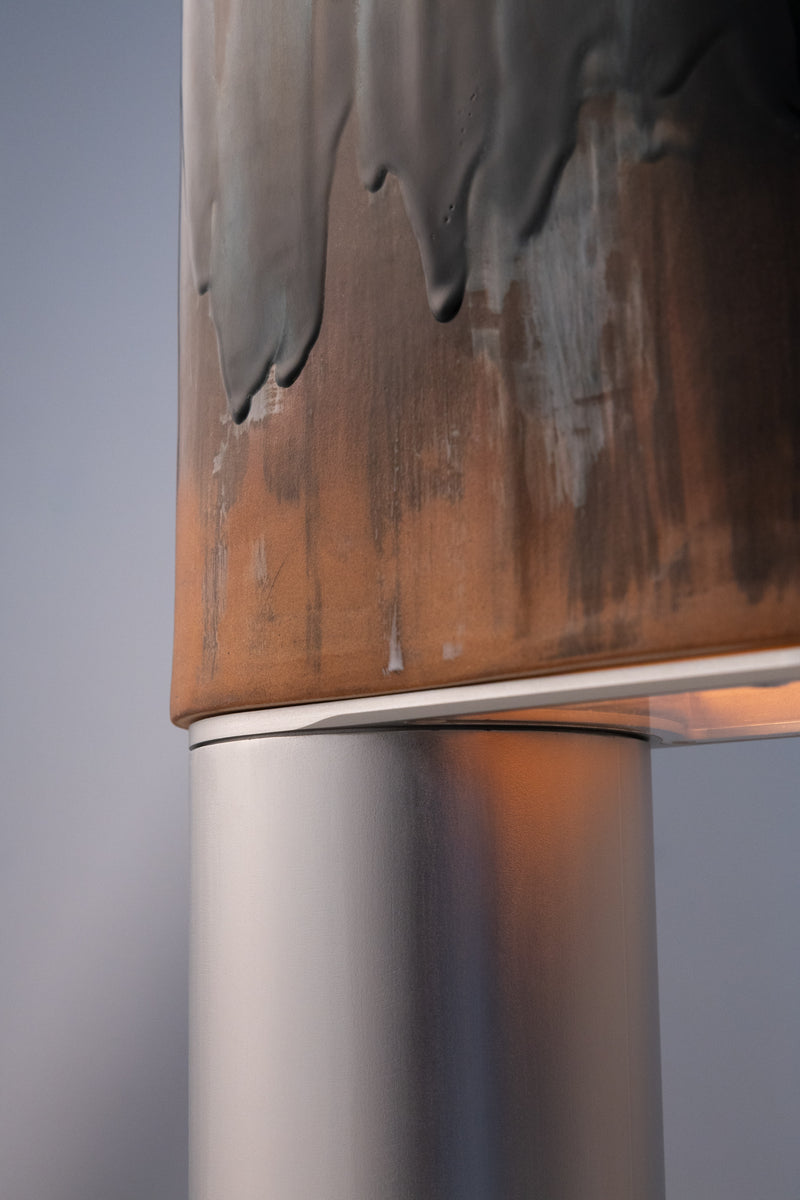 Blue & Terracotta Hand-Made Ceramic Outdoor Lantern - AEWNRL