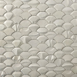 Handmade Sculptural White Fish-Scale Tiles - AHDUTQ-WS