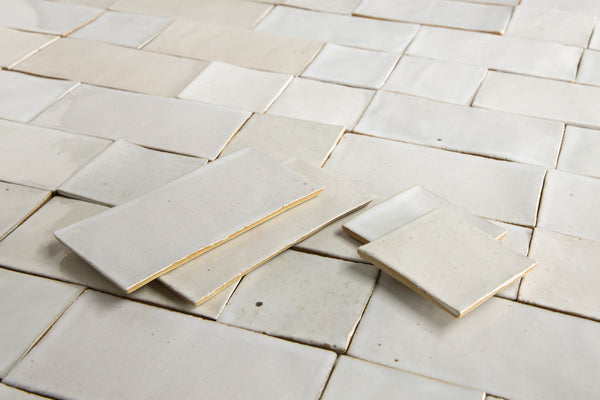 Undulating Off-White Handmade Rectangular & Square Tiles - AKHBMC_WS