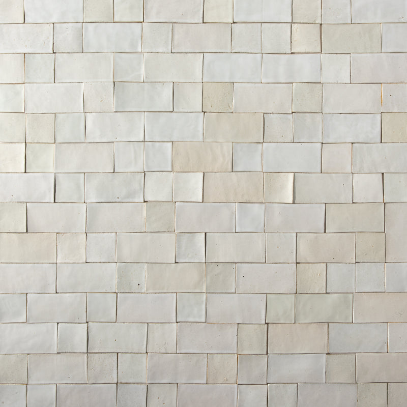 Undulating Off-White Handmade Rectangular & Square Tiles - AKHBMC_WS