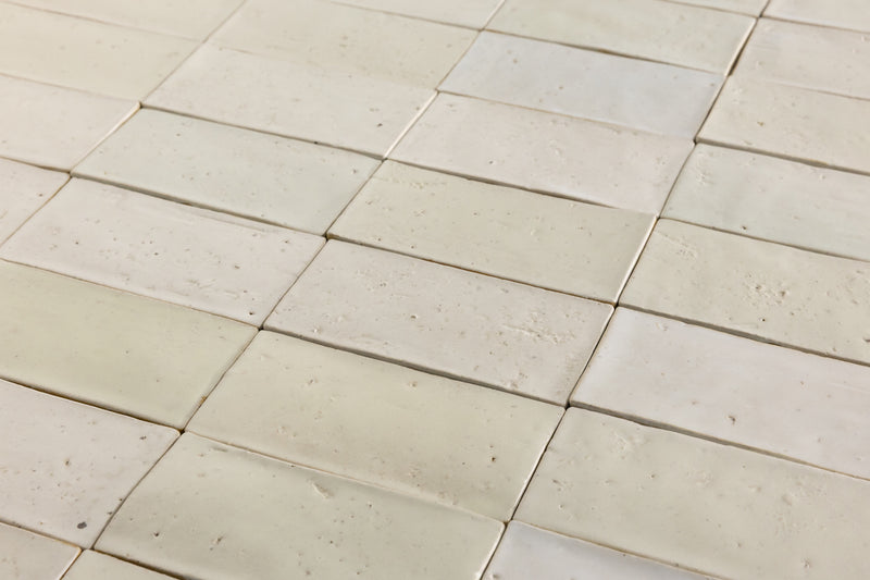 Undulating Off-White Handmade Rectangular Tiles - ALAAFL-WS