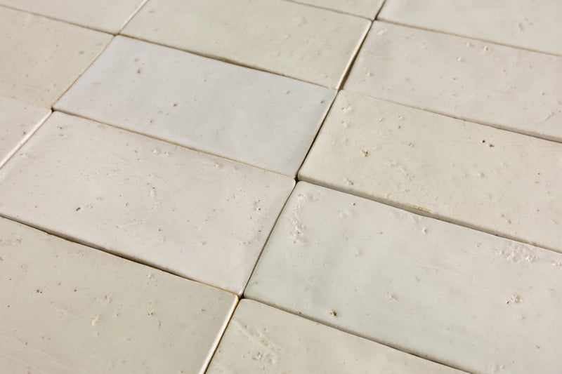 Undulating Off-White Handmade Rectangular Tiles - ALAAFL-WS