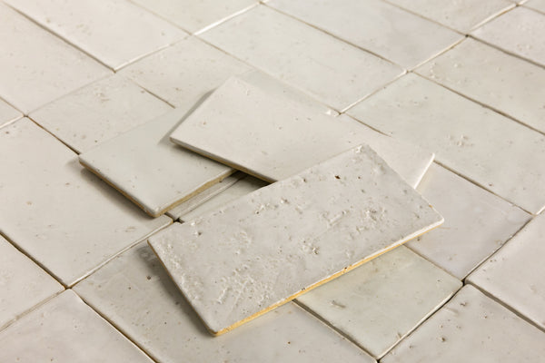 Undulating Off-White Handmade Rectangular Tiles - ALAAFL
