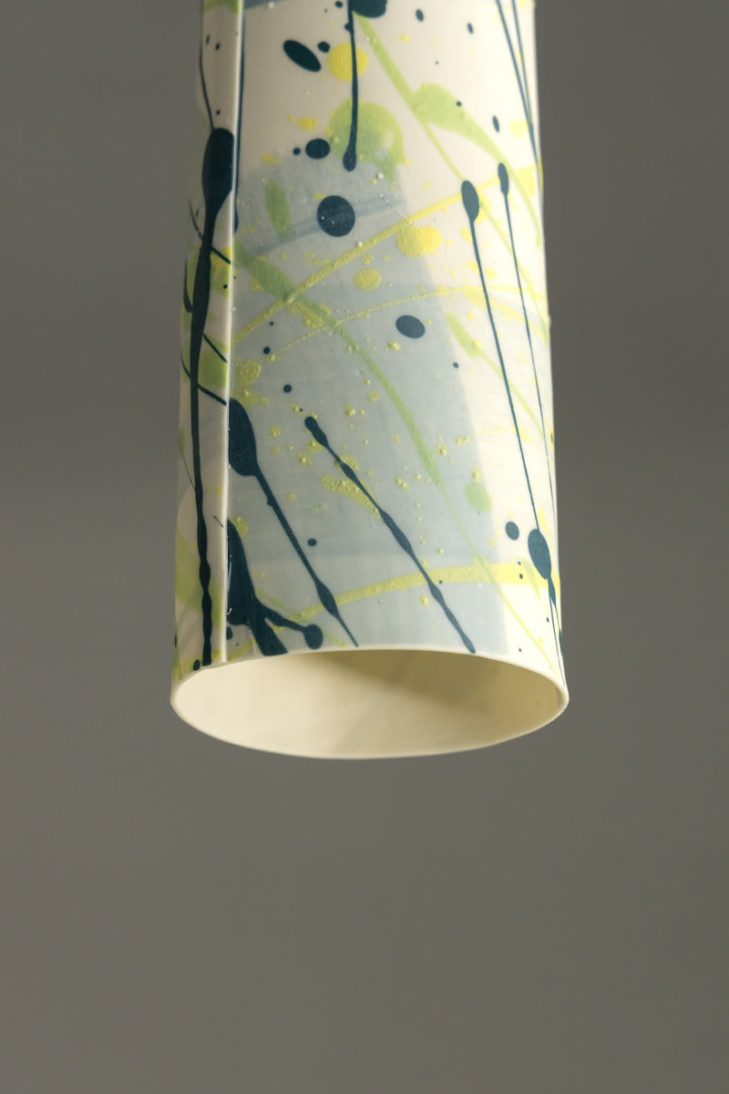 Aqua & Yellow Porcelain Pendant Light - AMEAEE