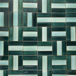 Rectangular Green & Aqua Tiles AZFXJJ