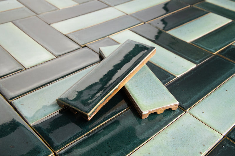 Rectangular Green & Aqua Tiles AZFXJJ