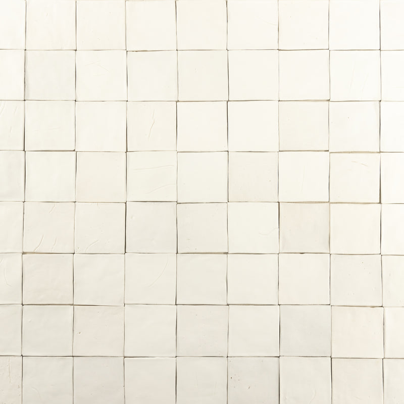 Undulating Off-White Handmade Square Tiles - AZRLCC-WS 19C
