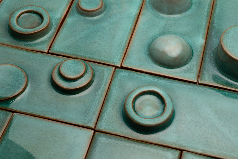 Hand-Made Rectangular 3D Aqua Tiles - B1IGZC-EX