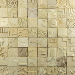 Handmade Sculptural Abstract Beige Tiles - BACGDG_WS – VEELVLAK-Frēodōm