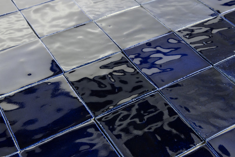 Hand-made Cobalt Blue Square Tiles - BADHLA-WS