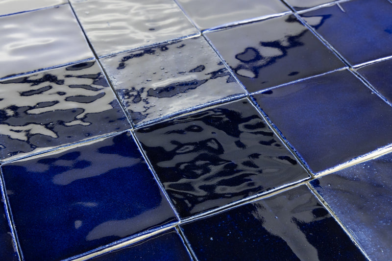 Hand-made Cobalt Blue Square Tiles - BADHLA-WS