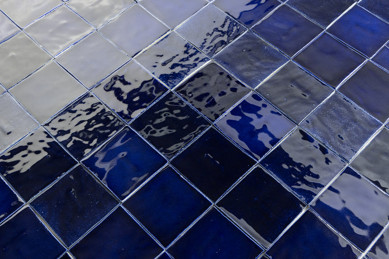 Hand-made Cobalt Blue Square Tiles - BADHLA-WS