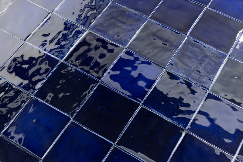 Hand-made Cobalt Blue Square Tiles - BADHLA-WS