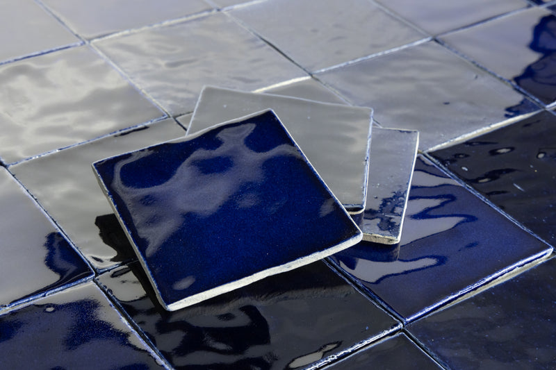 Hand-made Cobalt Blue Square Tiles - BADHLA-WS