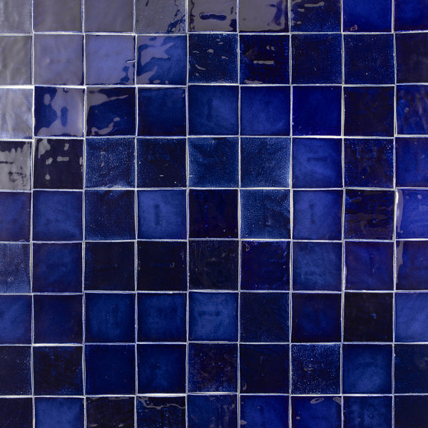 Hand-made Cobalt Blue Square Tiles - BADHLA-WS