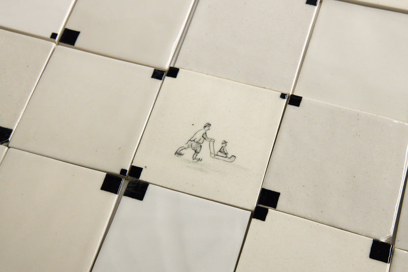 Black & White Hand Painted Delft Tiles BCCXEJ