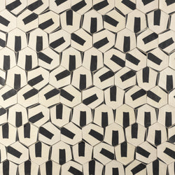 Black & White Hexagon Hand-Printed Pattern Tile - BDACCI-WS