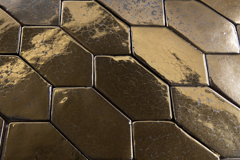 Hexagonal Metallic Glazed Ceramic Tiles - BDADAF-WS