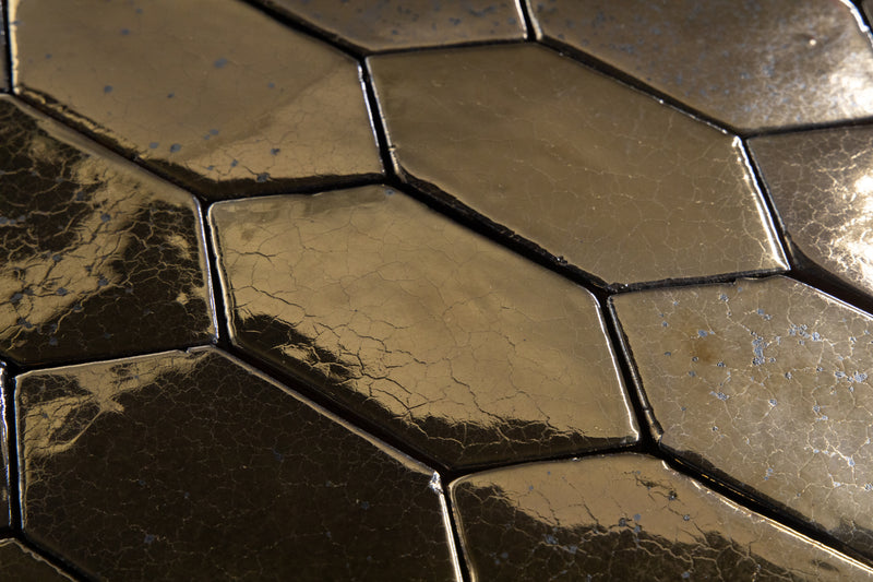 Hexagonal Metallic Glazed Ceramic Tiles - BDADAF-WS