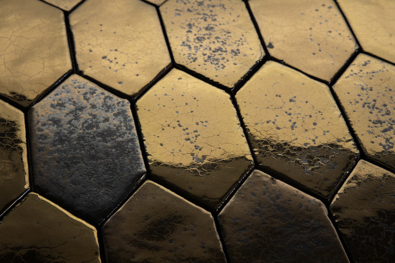 Hexagonal Metallic Glazed Ceramic Tiles - BDADAF-WS