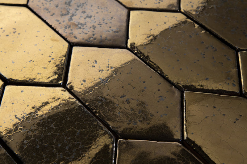 Hexagonal Metallic Glazed Ceramic Tiles - BDADAF-WS