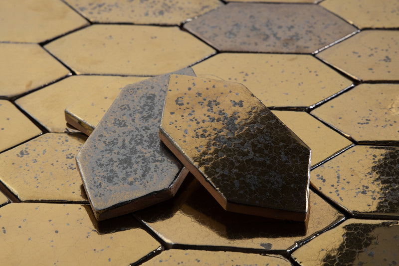 Hexagonal Metallic Glazed Ceramic Tiles - BDADAF-WS