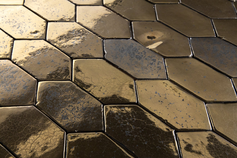 Hexagonal Metallic Glazed Ceramic Tiles - BDADAF-WS