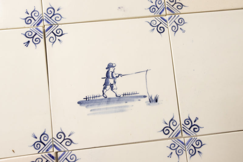 Delft Inspired Blue and White Hand-Painted Square Tiles BGNBJY_8B