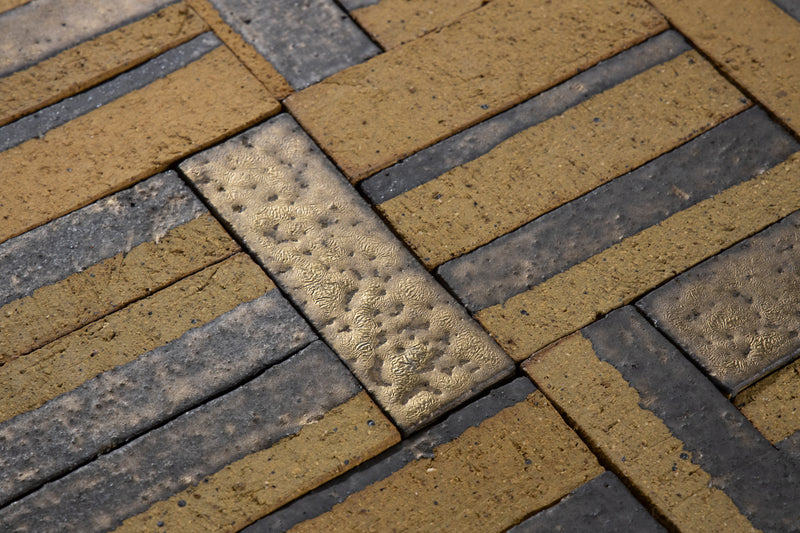 Rectangular Terracotta and Metallic Tile - BHLEFJ-WS