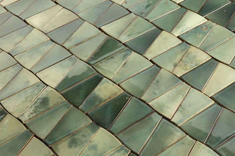Green Radius Wedge Tiles - BJF17K-1-WS
