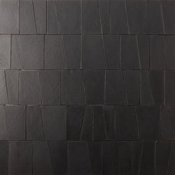 Matt Black Wedge Shaped Chunky Tiles - BJMTL1-WS