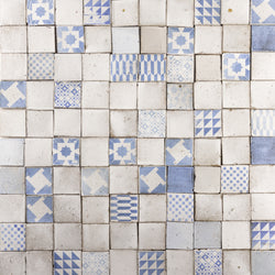 Chunky Geometric Blue and White Tiles BKHGNL
