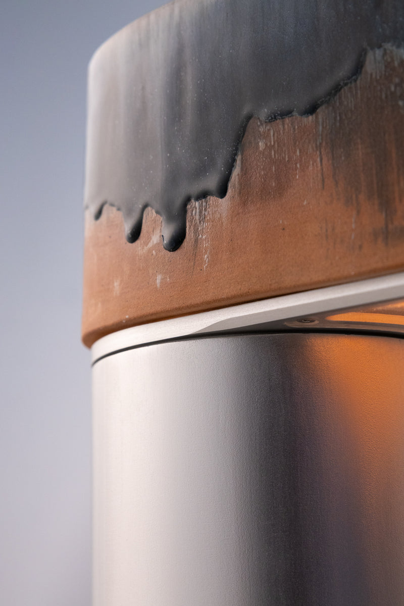 Blue & Terracott Hand-Made Ceramic Outdoor Lantern - BXD75U