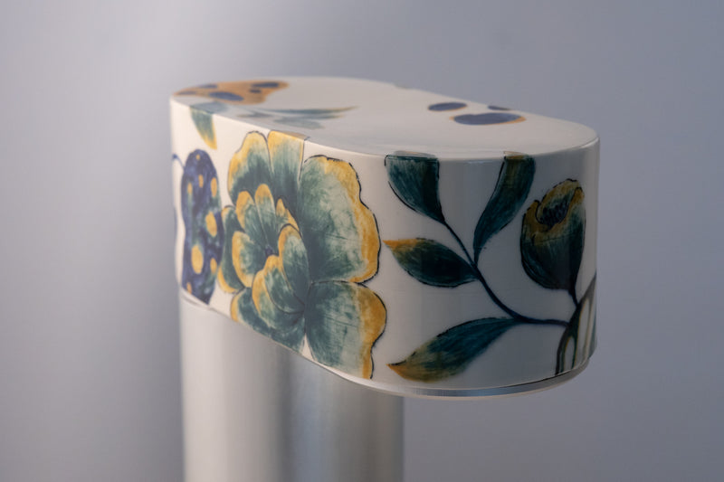 Floral Hand-Painted Ceramic Outdoor Lantern - BZN9G2