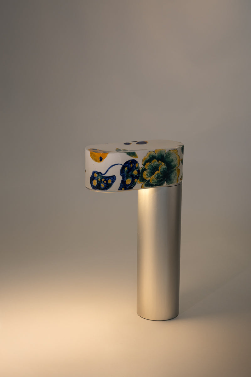 Floral Hand-Painted Ceramic Outdoor Lantern - BZN9G2