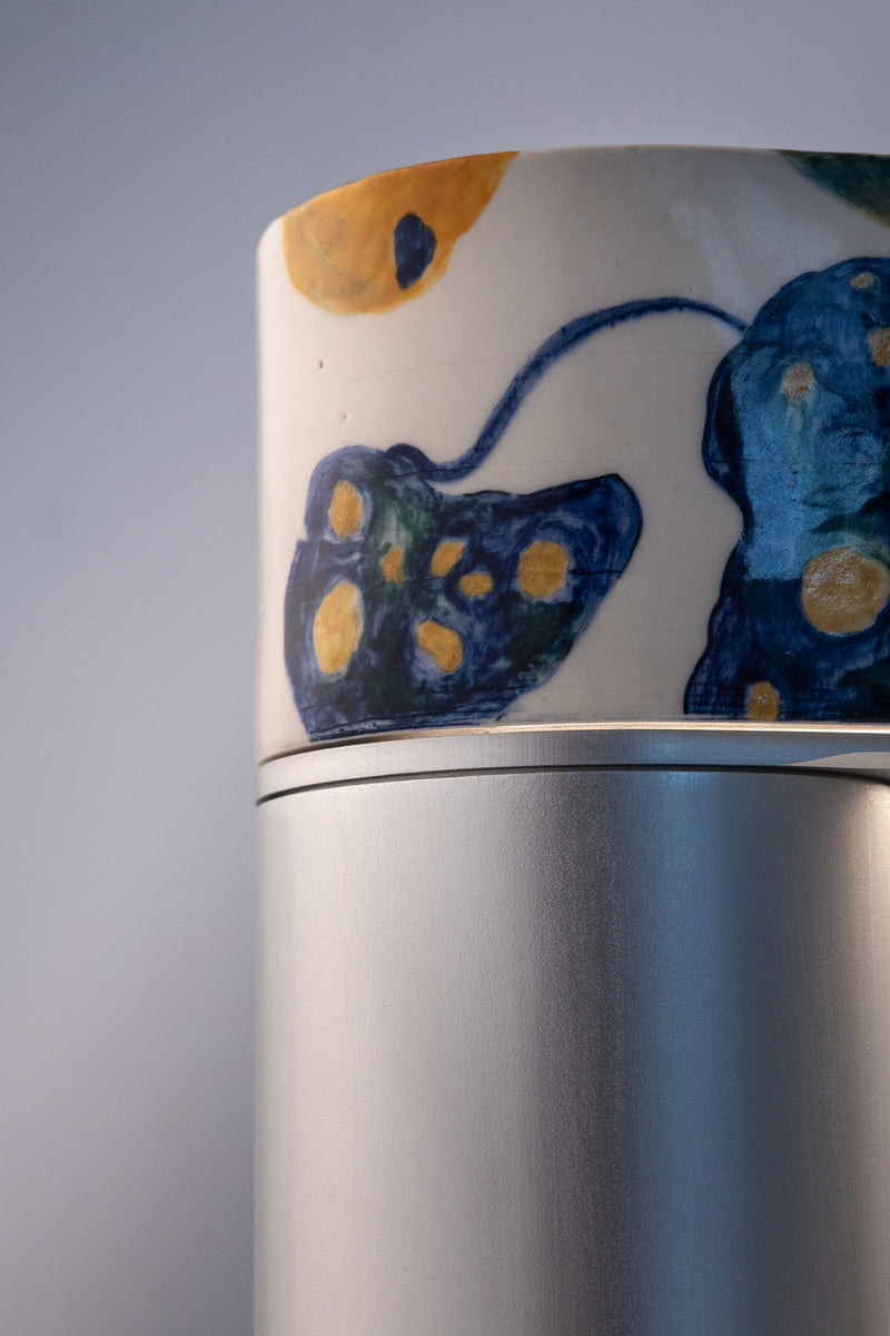 Floral Hand-Painted Ceramic Outdoor Lantern - BZN9G2