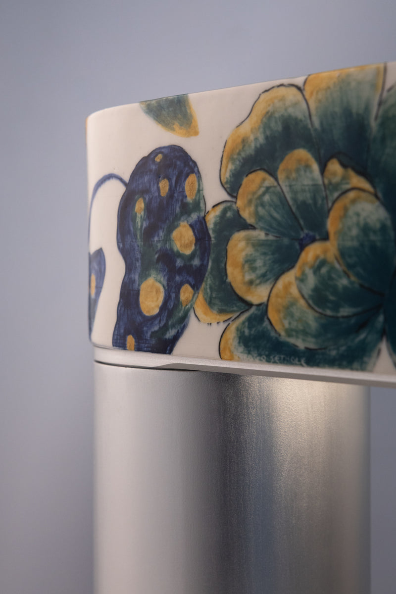 Floral Hand-Painted Ceramic Outdoor Lantern - BZN9G2